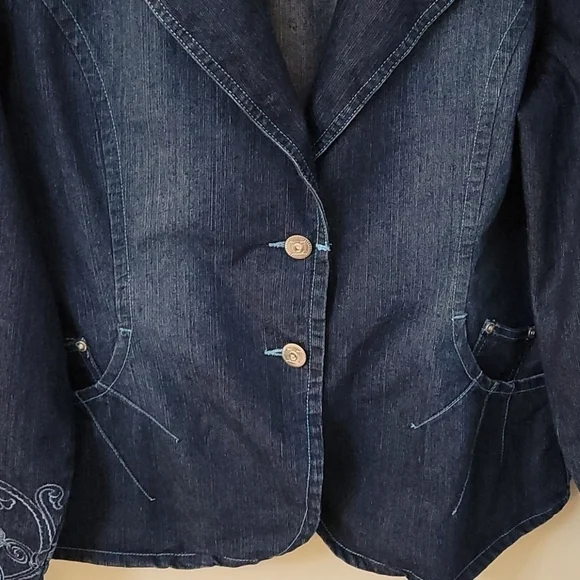 True Vintage 1970s DENIM D GREE Embroidered Denim Western Jacket - Picture 2 of 8
